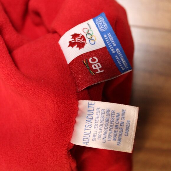 Team Canada Olympic 2005 HBC Red Trapper Hat Adult Hudsons Bay Winter Faux Fur - Picture 4 of 6